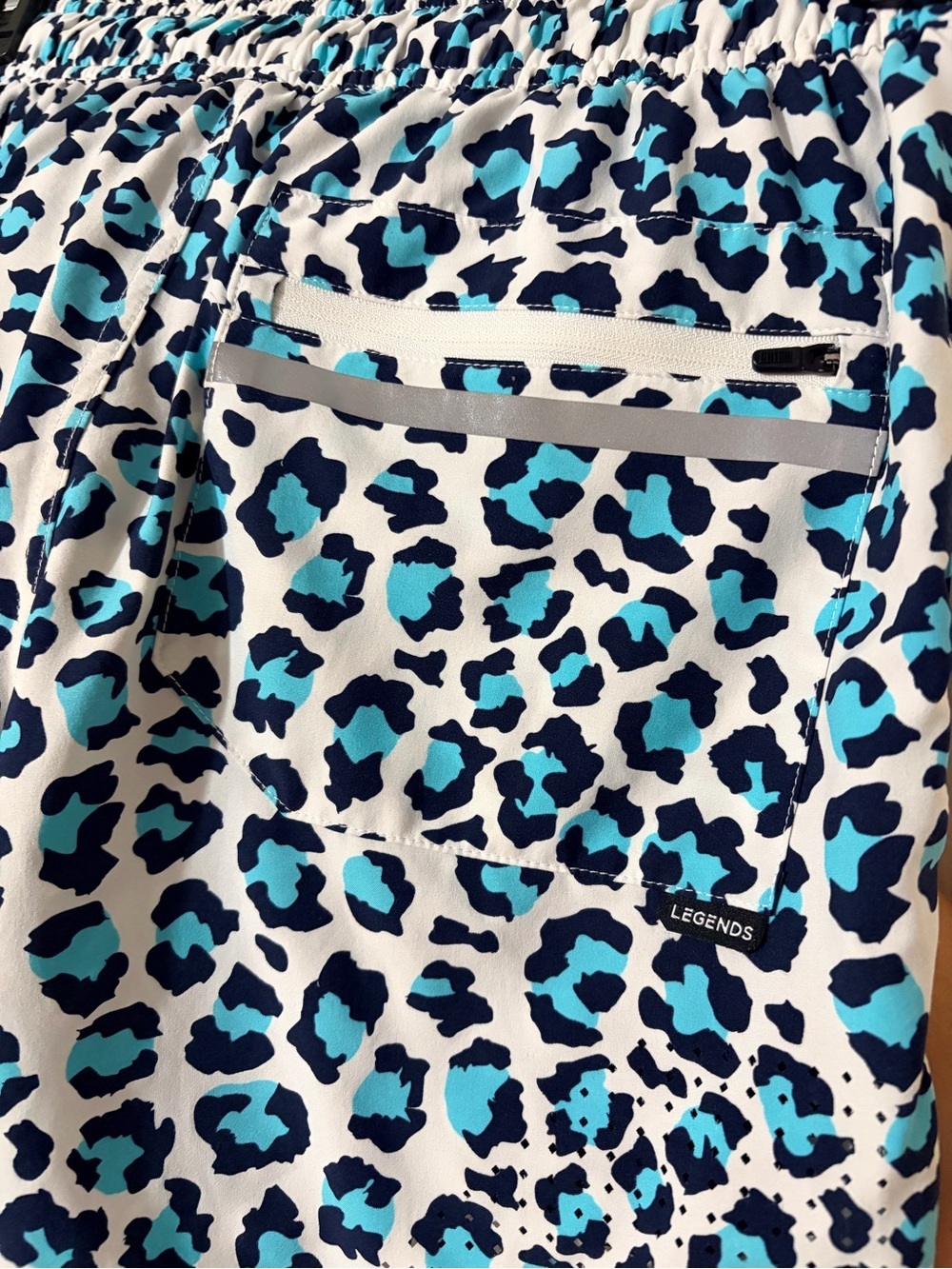 Legends the Luka 7” Blue Teal Leopard Athletic Lined Shorts, small - Picture 5 of 11
